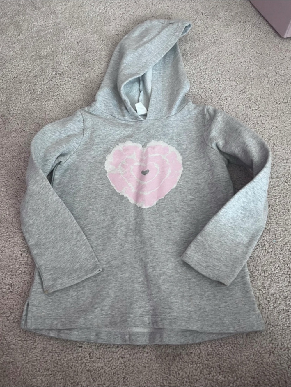 Carter's Gray Hooded Sweatshirt with Pink Heart Graphic